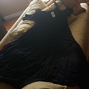 4c black Jersey traps maxi dress